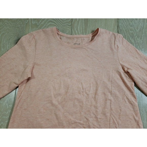 J. Jill Pure Jill Orange Space Dye Stretch Cotton Crew Neck Tee XSP XS Petite - Picture 3 of 10